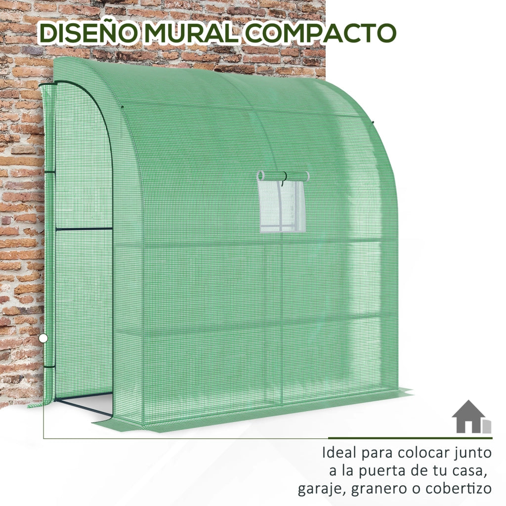 Serra da Giardino con Finestre e Scaffali ¨C Zephmum ¨C Verde 200x100x215 cm