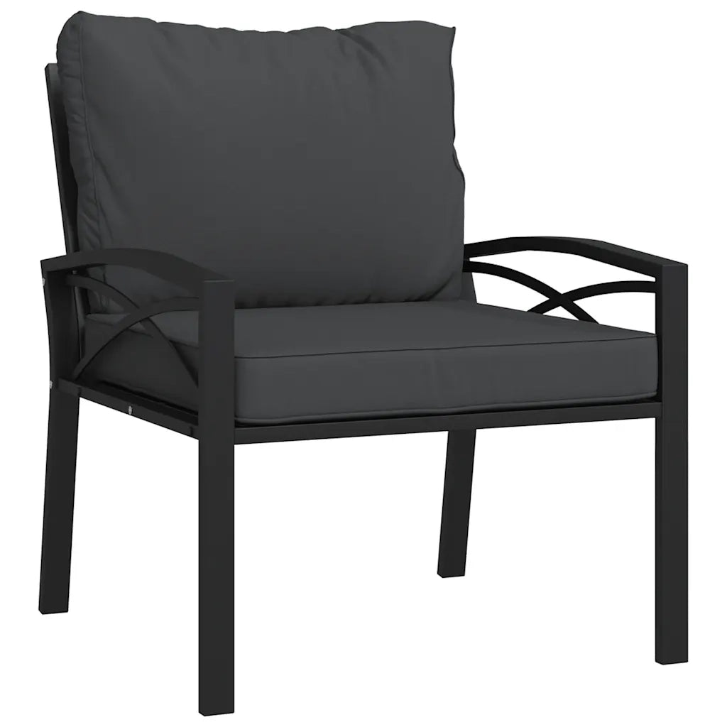 Sedia da Giardino con Cuscini Grigi 68x76x79 cm Acciaio 362714