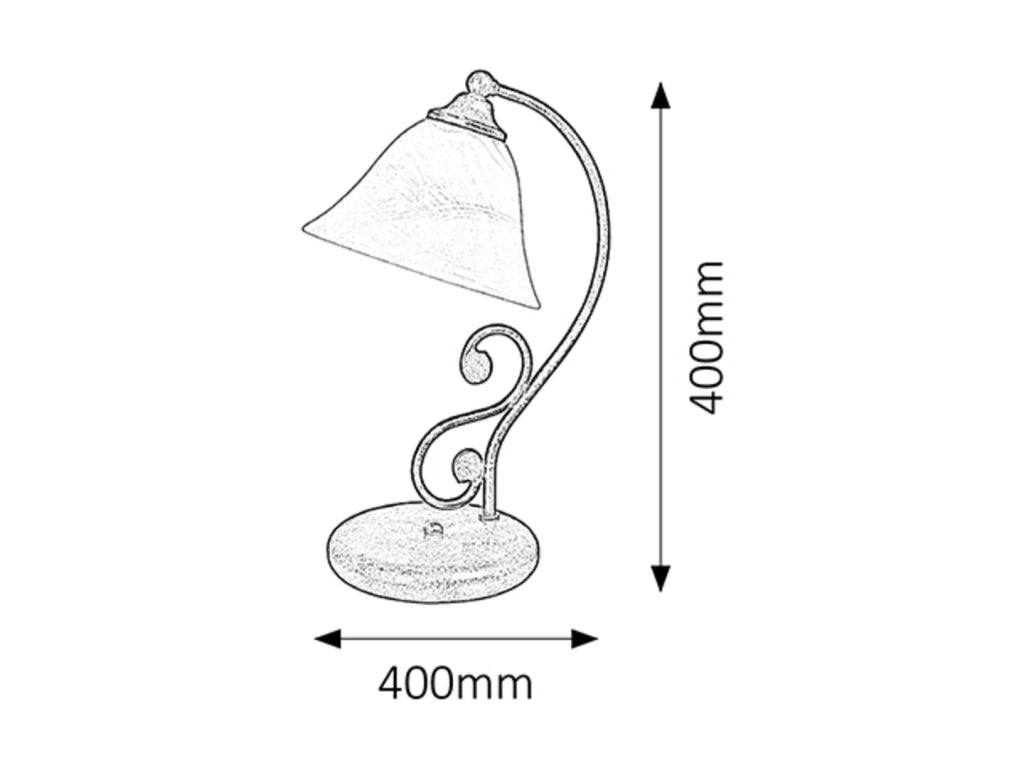 Lampada da tavolo Dorothea vetro nero opaco E14 Rabalux