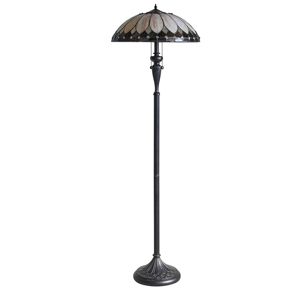 Lampada da terra Tiffany BROOKLYN vetrata 2xE27 dimmerabile