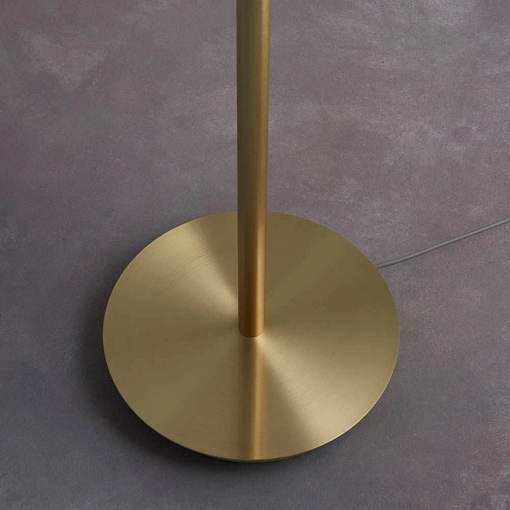 Lampada da terra Fraser ottone satinato lino E27 Endon