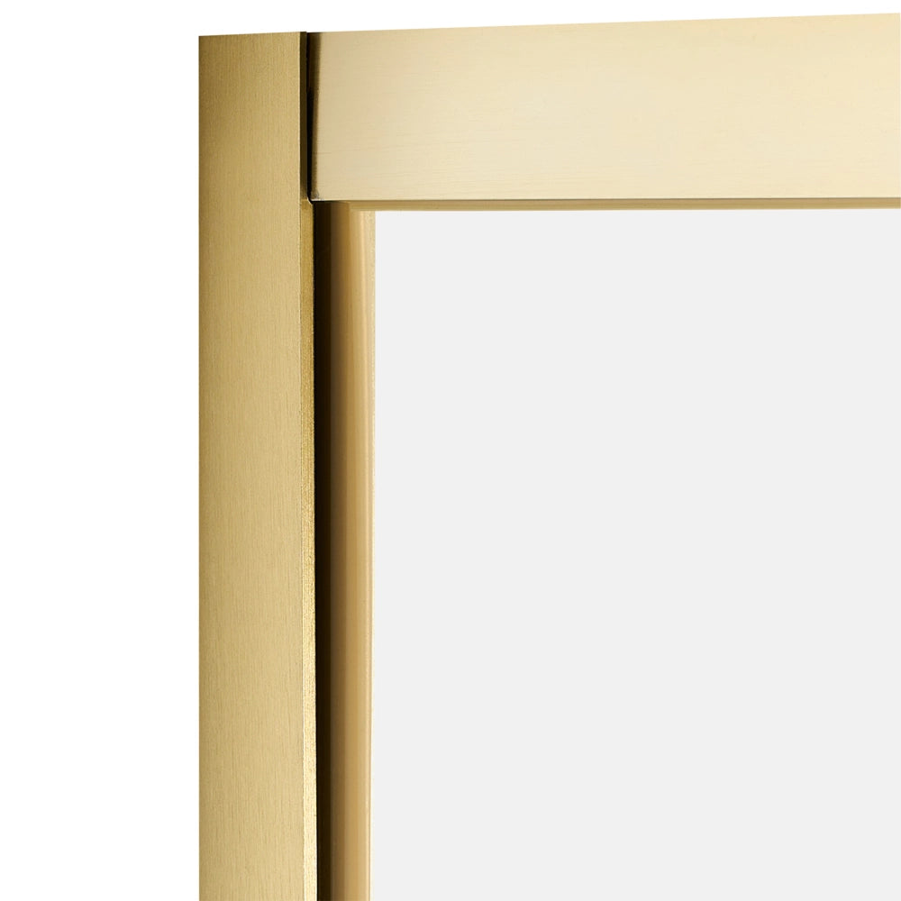 Box doccia semicircolare in vetro temperato con telaio in alluminio dorato e porta singola 90 x 90 x 190 cm dal design moderno