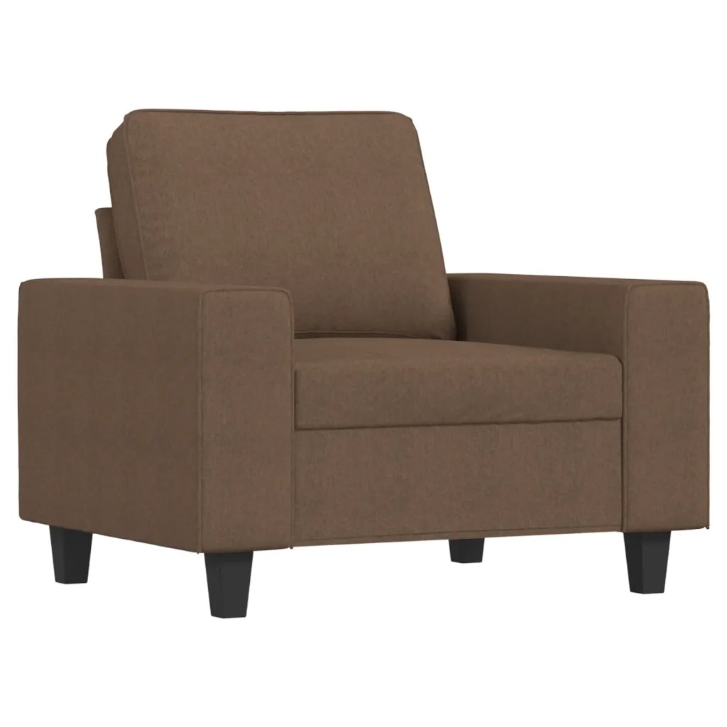 Poltrona con Poggiapiedi Marrone 60 cm in Tessuto