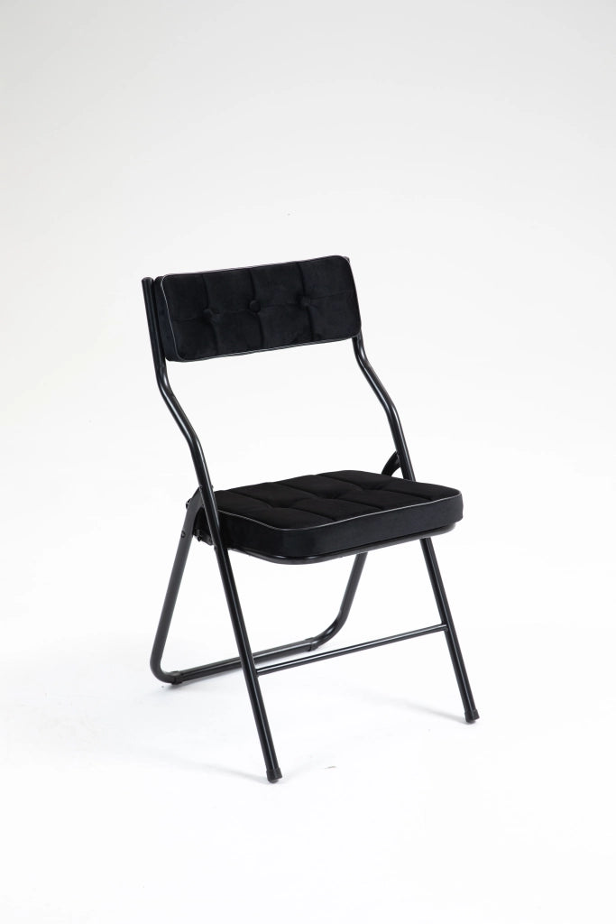 Sedie Pieghevoli con Cuscino Set 2 Pezzi ¨C MINIMAL ¨C Nero, Imbottite, Pieghevoli
