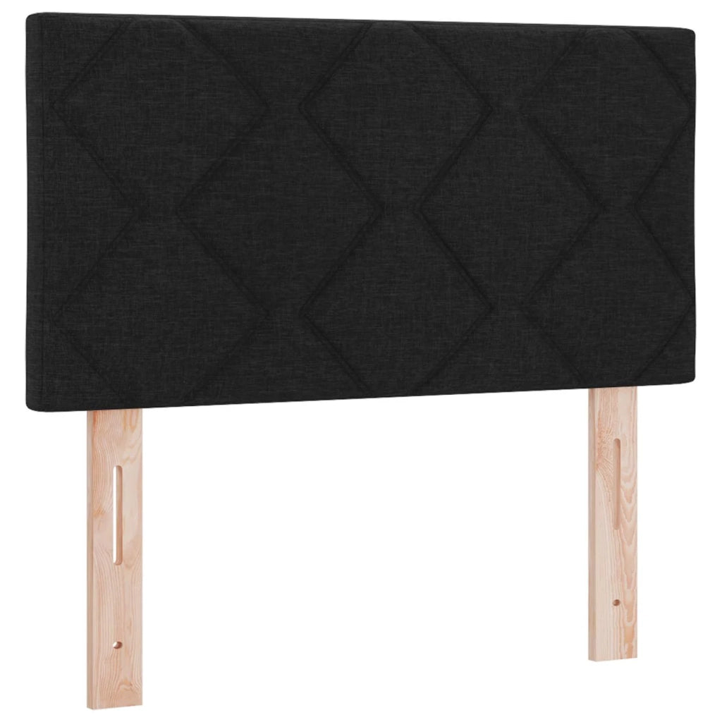Letto con Box Spring, Materasso e LED Nero 90 x 200 cm Tessuto 3451863