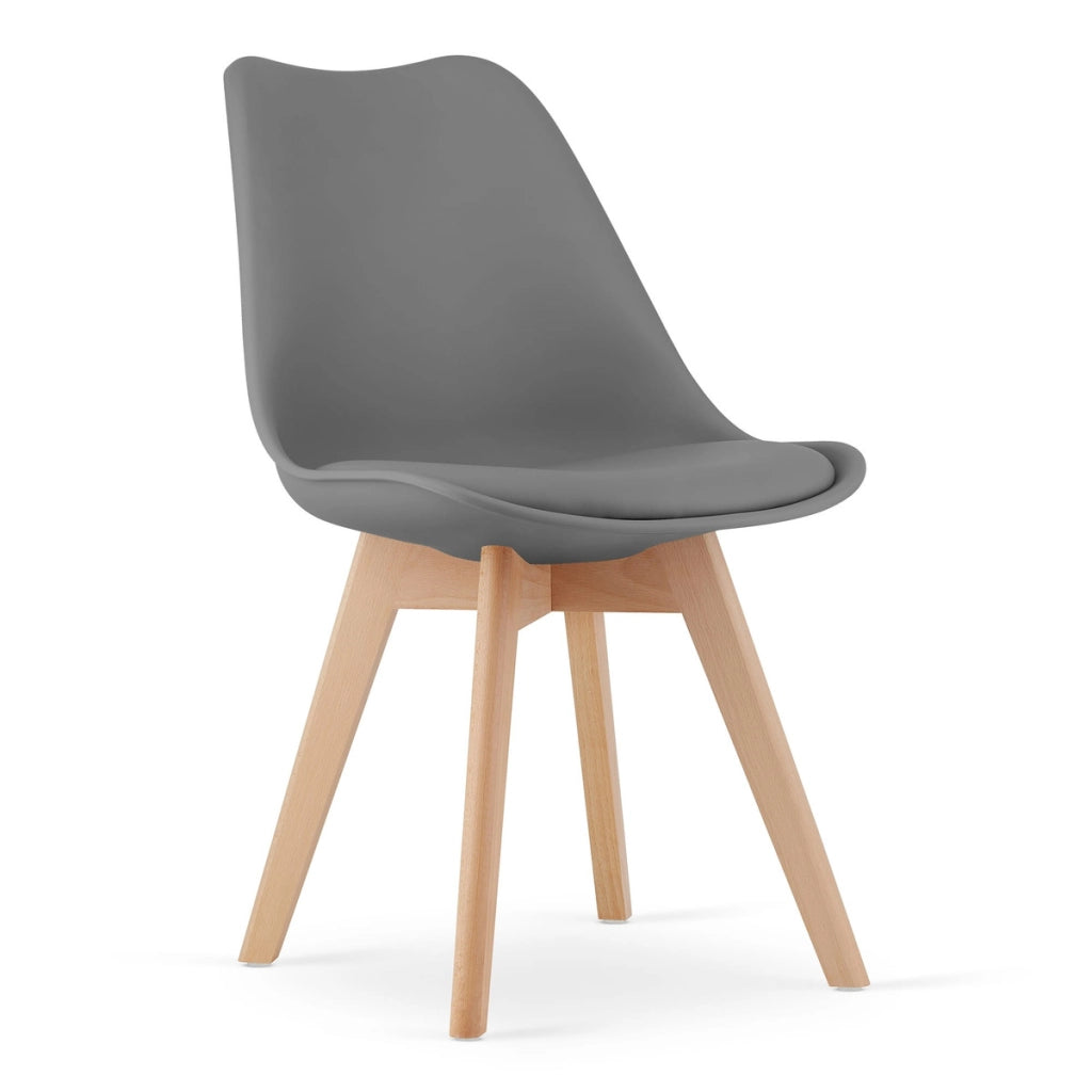 Sedia Mark scandinava grigio grafite con gambe in faggio