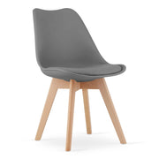 Sedia Mark scandinava grigio grafite con gambe in faggio