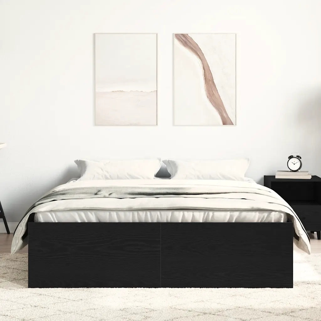 Giroletto senza Materasso-Struttura Letto Rovere Nero 135x190 cm Truciolato 461152