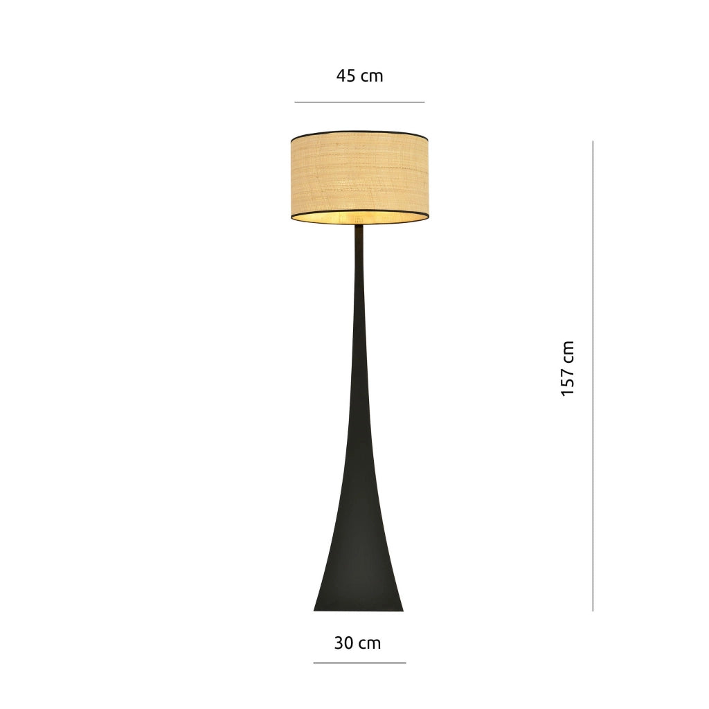 Lampada da terra Emibig Estrella rattan nero E27 157cm