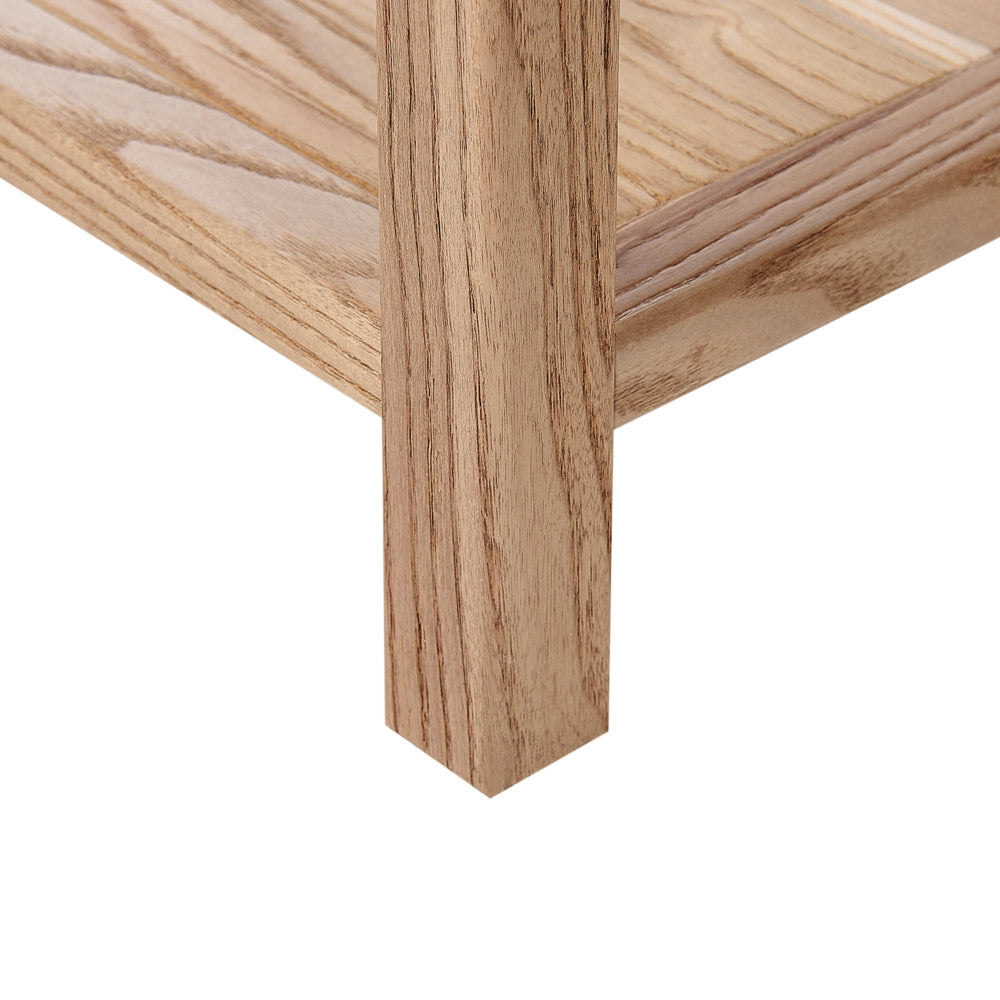 Consolle decorativa con 2 cassetti 74 cm in legno chiaro stile rustico