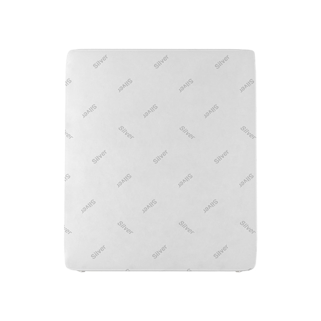 Topper 1 Piazza e Mezza 120x190 cm Memory Sfoderabile Fodera Silver con Elastici in Poliestere e Fibra Bianco