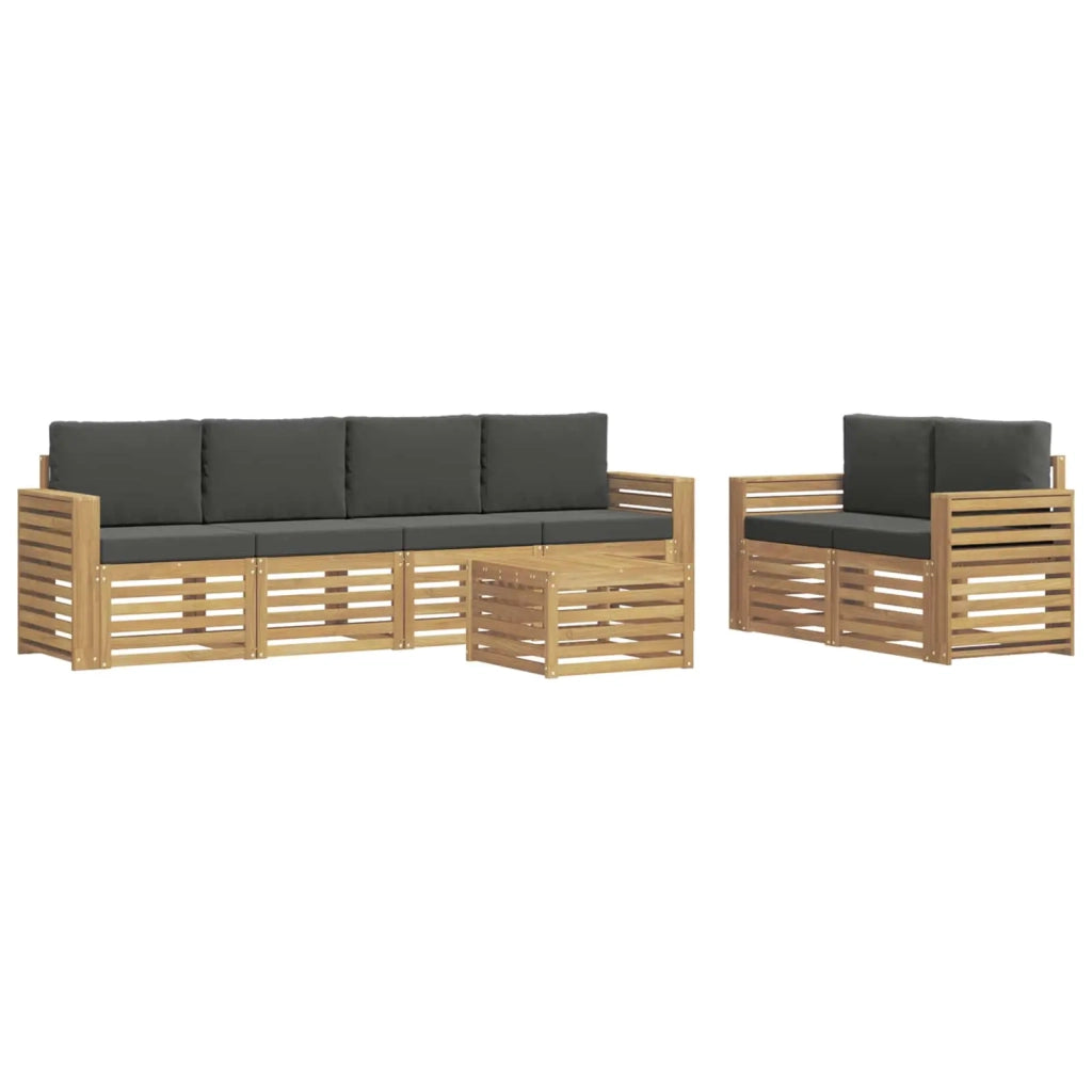 Set di divani da esterno 7 pcs Bianco e Antracite Poliestere 3391442