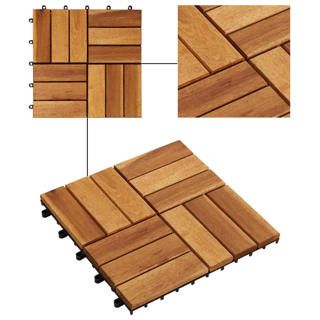 Piastrella per Decking 10 pcs Marrone 30 x 30 cm 42046708