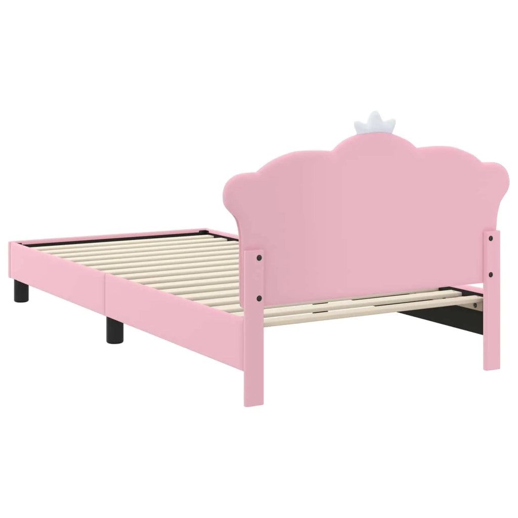 Struttura letto bambini con testata Rosa 90 x 190 cm PU