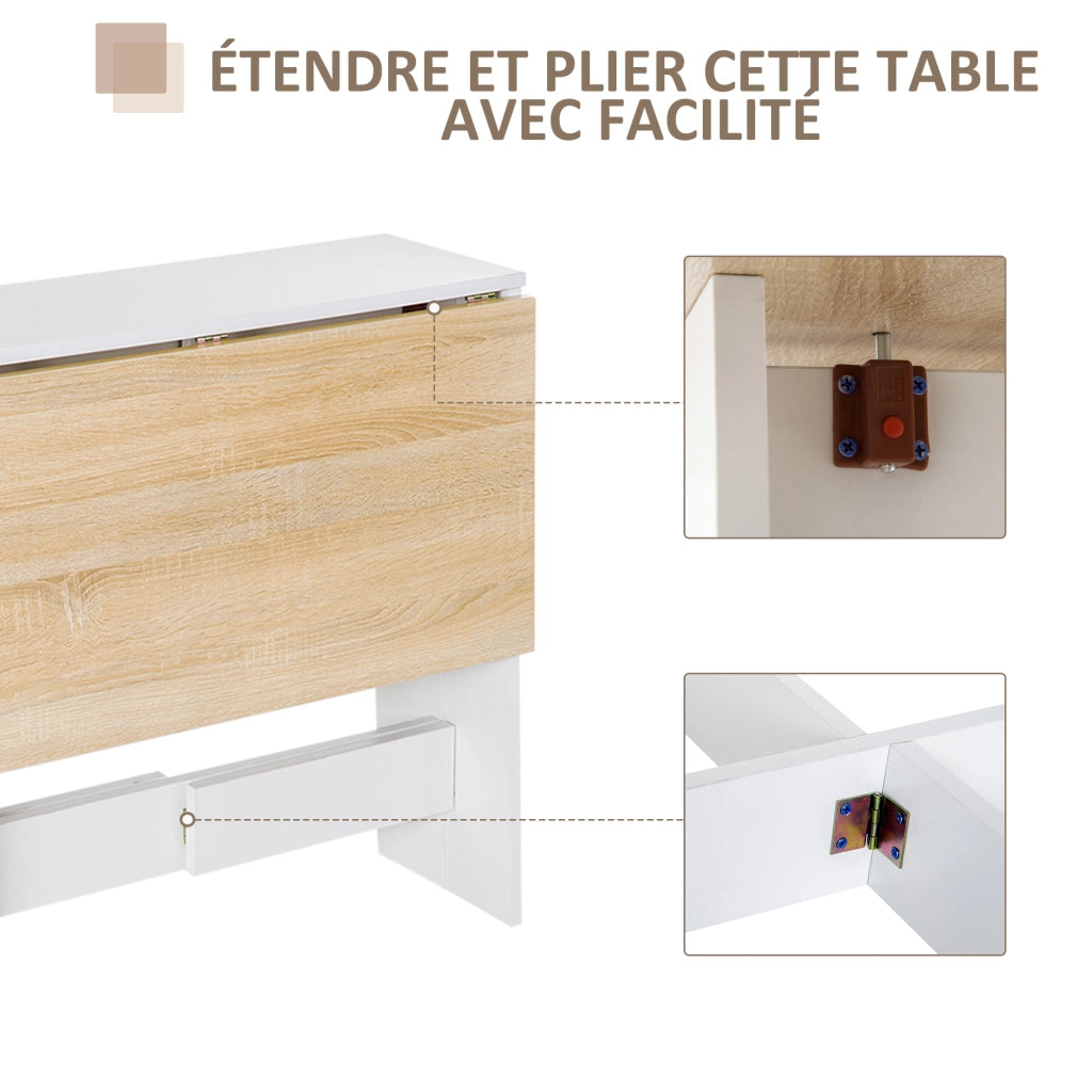Tavolo da cucina pieghevole ¨C Minimal ¨C 103x76x74 cm legno bicolore quercia bianco