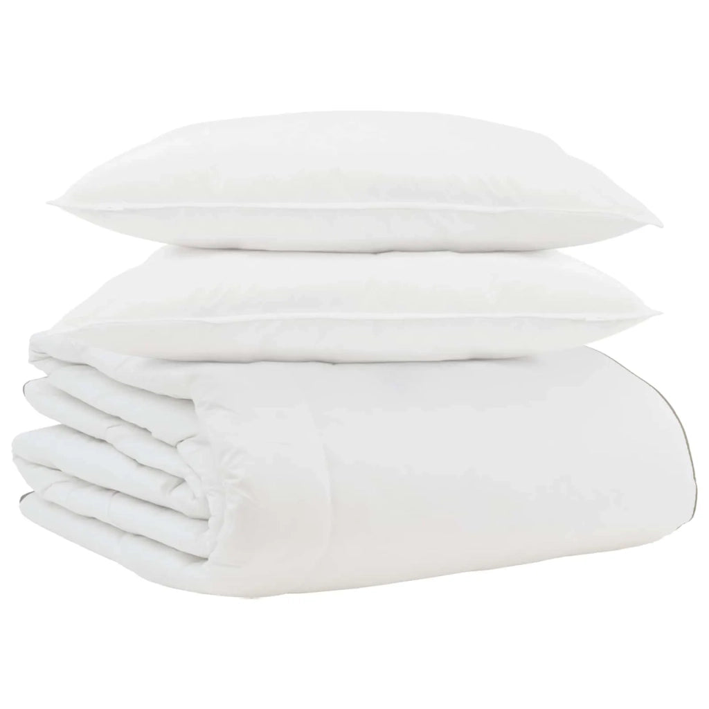 Piumone | Duvet Invernale con cuscino 3 pz Bianco Piuma d'anatra