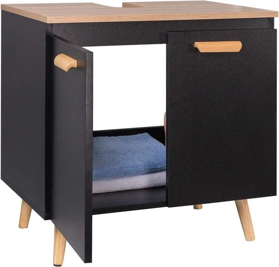 Cassettiera Bagno - Wastafier - Sotto cassettiera - Sotto cassettiera per lavabo - Mobili Bagno - Sotto cassettiera per lavabo - Mobili Bagno - Moderno - Nero