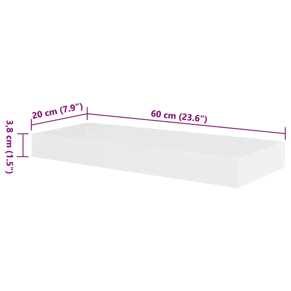 Mensole a Muro Bianche 2 pz in MDF per Libri/DVD 242183