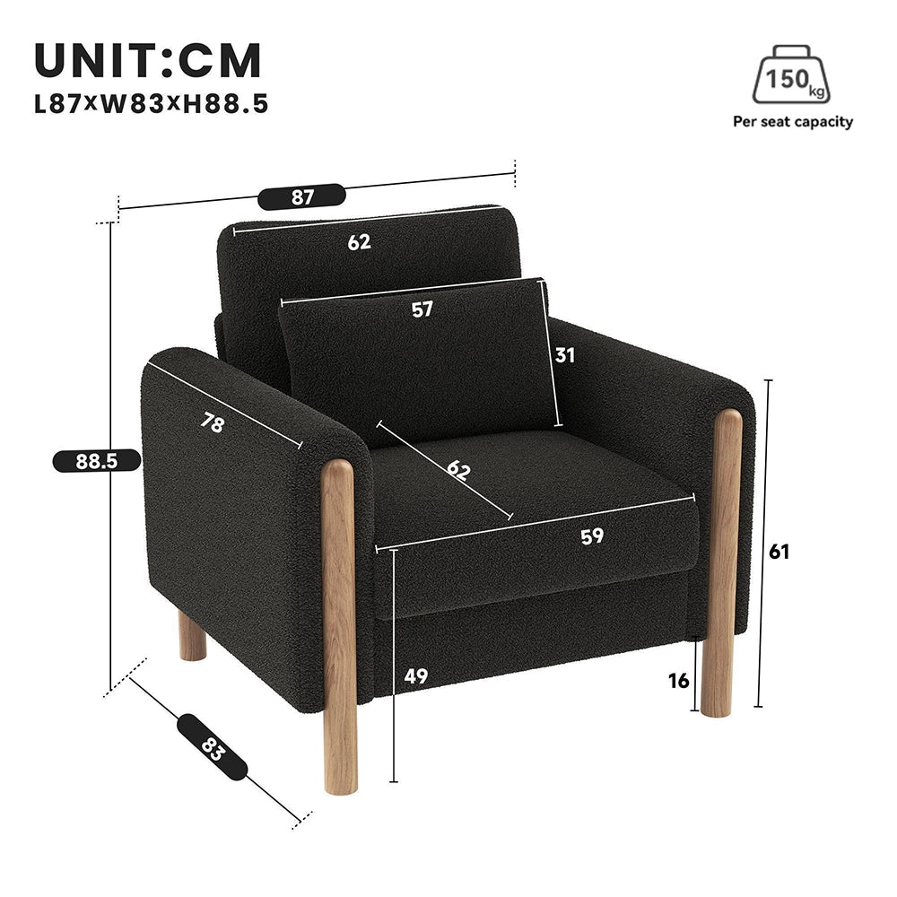 Poltrona moderna - Xylo - Con cuscino spesso, grigio