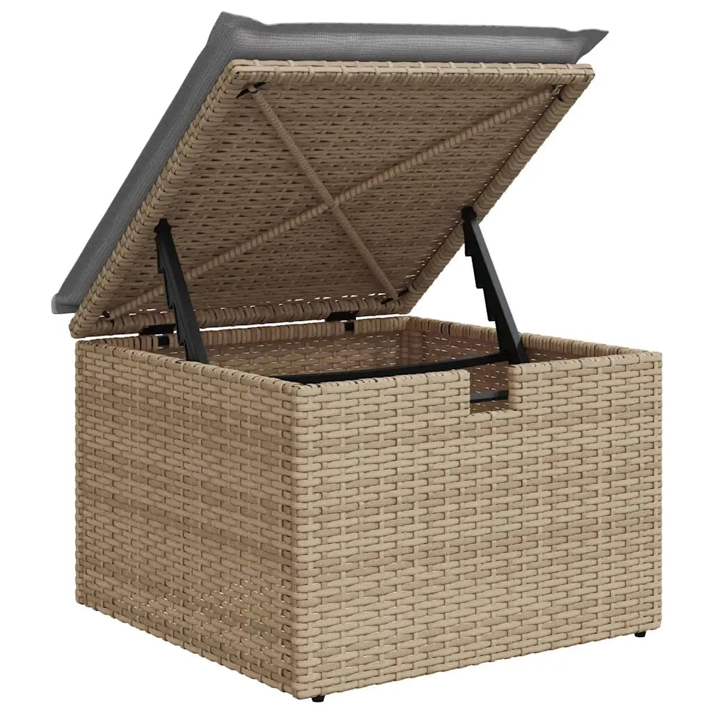 Set Divano da Giardino con cuscino 9 pcs Beige polyrattan 3359581