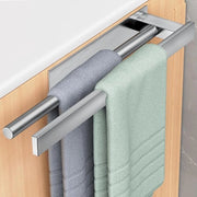 Maniglia per Asciugamani senza Forare, Acciaio Inox 304, 2 Braccia, Autoadesivo, Ideale per Bagno e Cucina, Asciugamani, Asciugamani per Ospiti, Spaziale