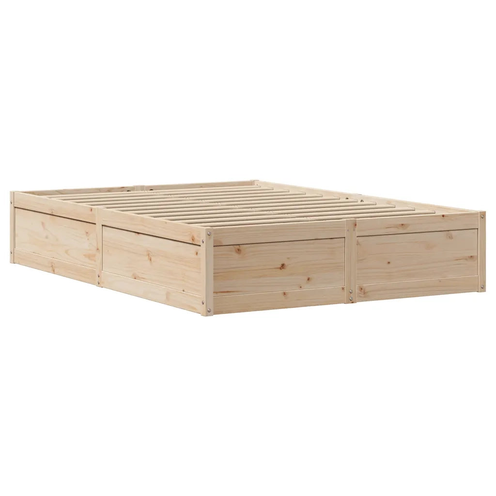 Letto senza Materasso-Struttura Letto 135x190 cm in Legno Massello di Pino 379773