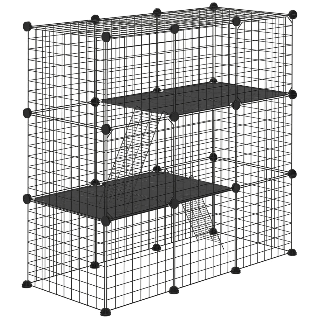 Recinto per Animali Domestici ¨C Minimal ¨C Nero 105x45x105 cm
