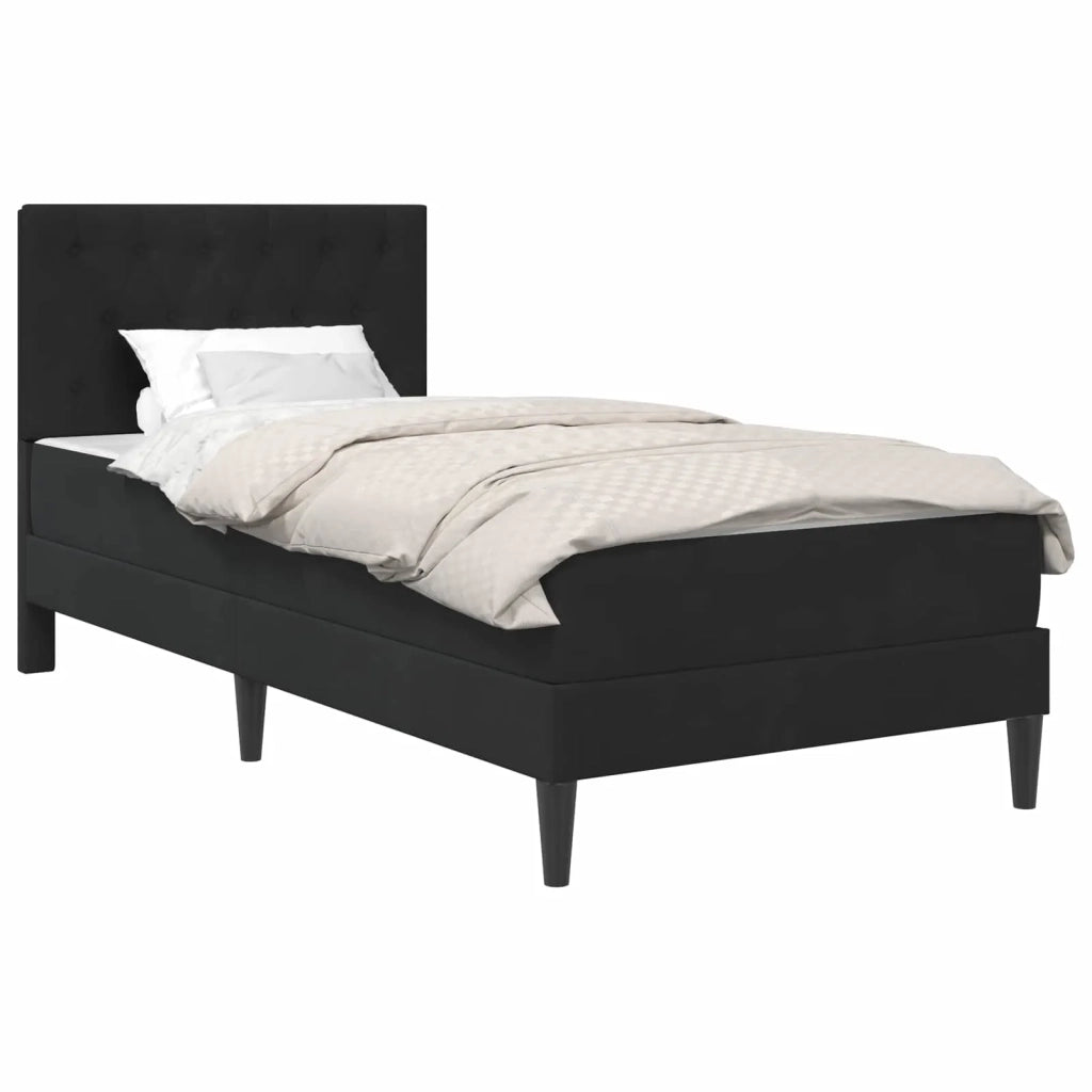 Struttura letto con materasso Nero 80 x 200 cm Velluto 3415016