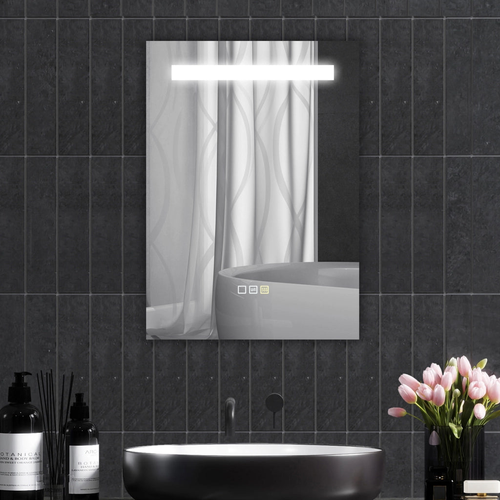 Specchio da Bagno con Luce LED ¨C Minimal ¨C Bianco 70x50 cm