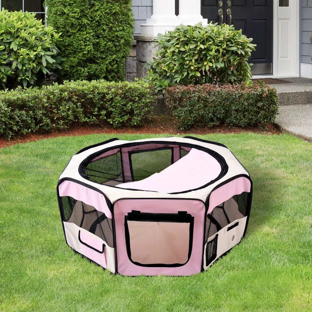 Parco per animali pieghevole ¨C zephmum ¨C rosa ?90x41 cm