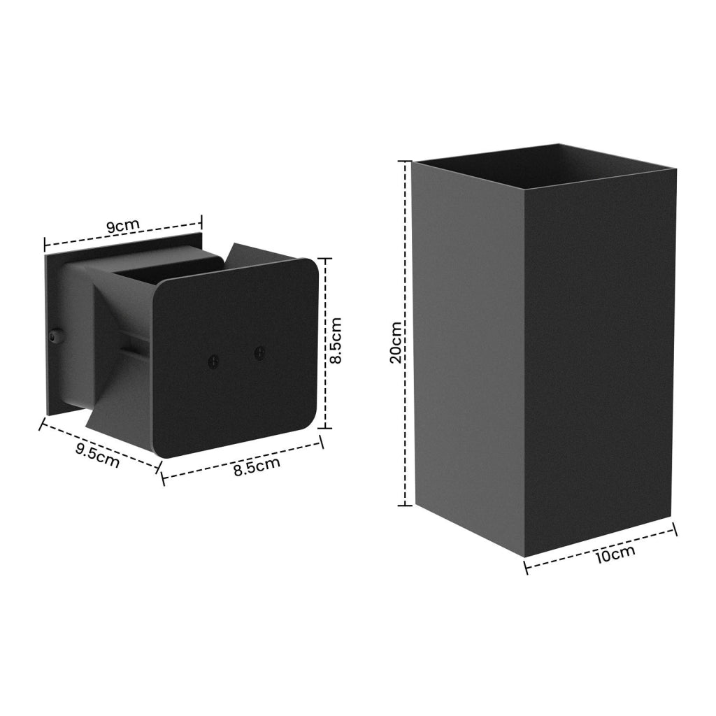ZMH Applique a LED nera Lampada da parete moderna per esterni e camera da letto