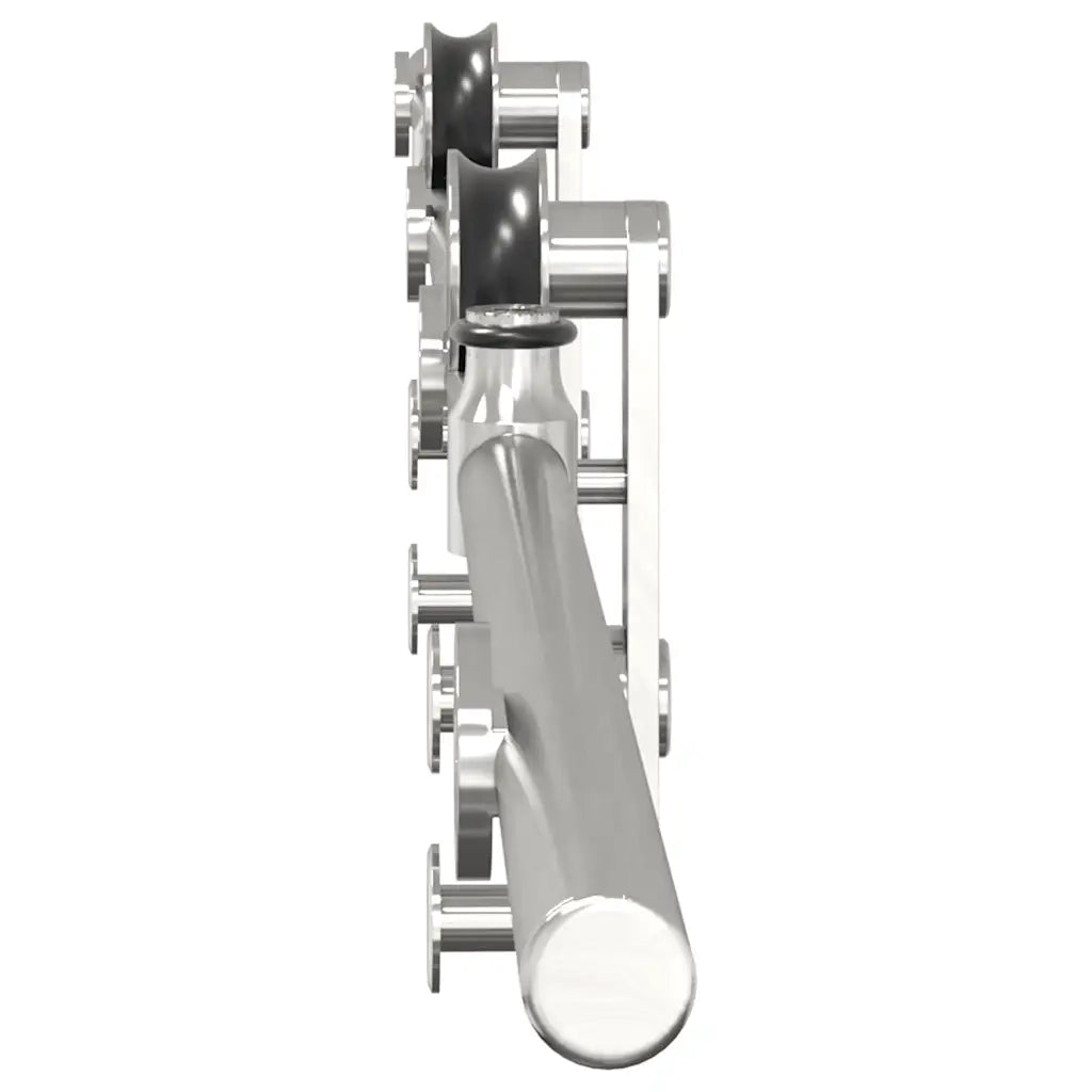 Kit Binari Porta Scorrevole 200 cm Acciaio Inossidabile Argento