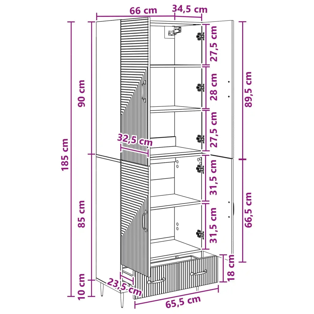 Set di armadi 2 pcs 66 x 34,5 x 95 cm Legno ingegnerizzato 3416614