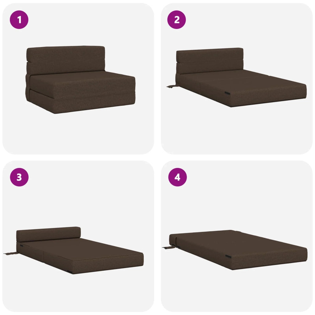 Divano letto | Sof¨¤ letto | Letto singolo Pieghevole Tortora 70 x 80 x 60 cm Tessuto