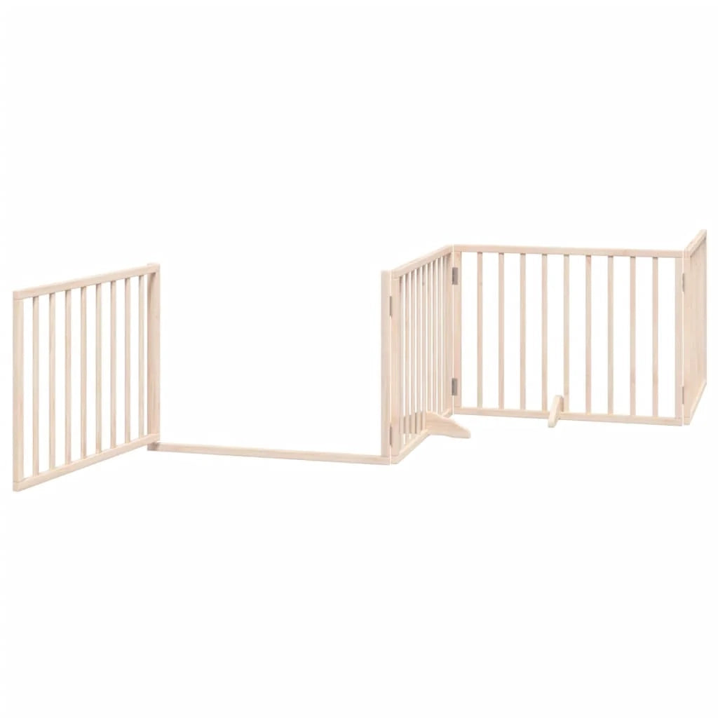 Cancelletto di sicurezza per animali domestici porta pieghevole 8 pannelli legno di pioppo marrone 02_0023247