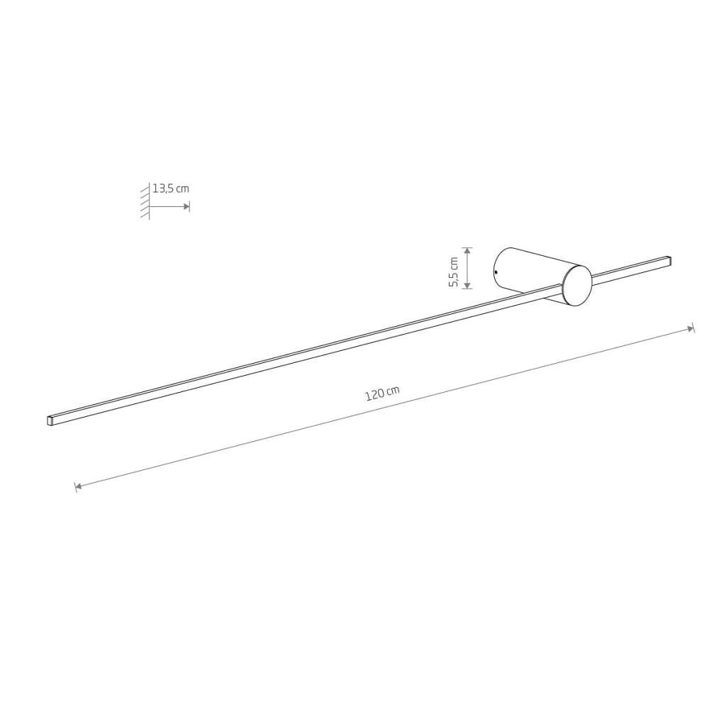 Applique LED verticale nera 120 cm Nowodvorski Saber