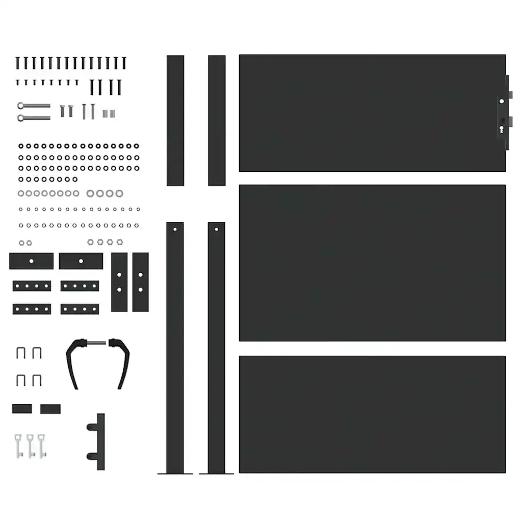 Cancello da giardino con blocco Nero 110 x 155 cm 42015906