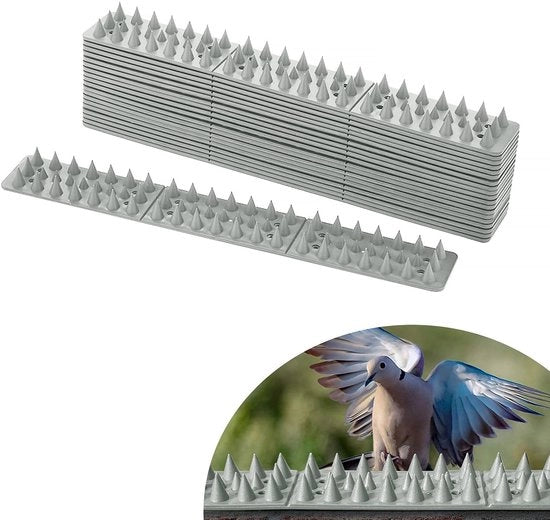 Spine Verte Spine per Protezione dagli Animali - Resistente al Tempo - Grigio - Spine per Protezione da Gatti e Uccelli - Protezione per Casa e Giardino - 20...