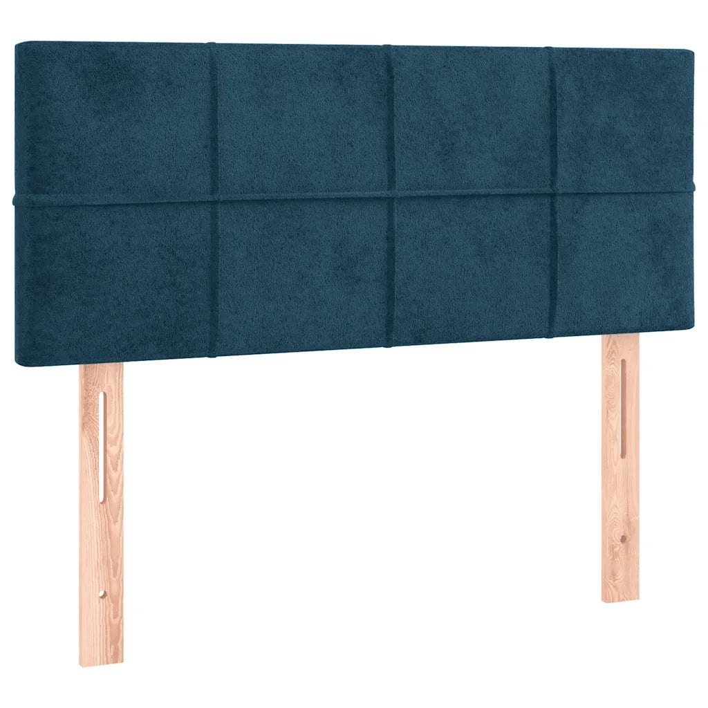 Letto a Molle con Materasso e LED Blu Scuro 100x200 cm