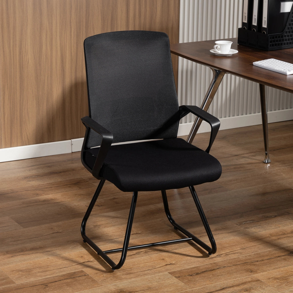 Sedia da ufficio con braccioli e supporto lombare ¨C Minimal ¨C Nero