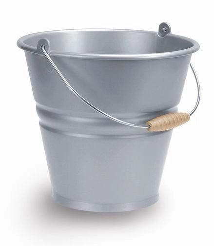 Secchio in Plastica con Manico in Ferro Nostalgia Argento 7 Litri