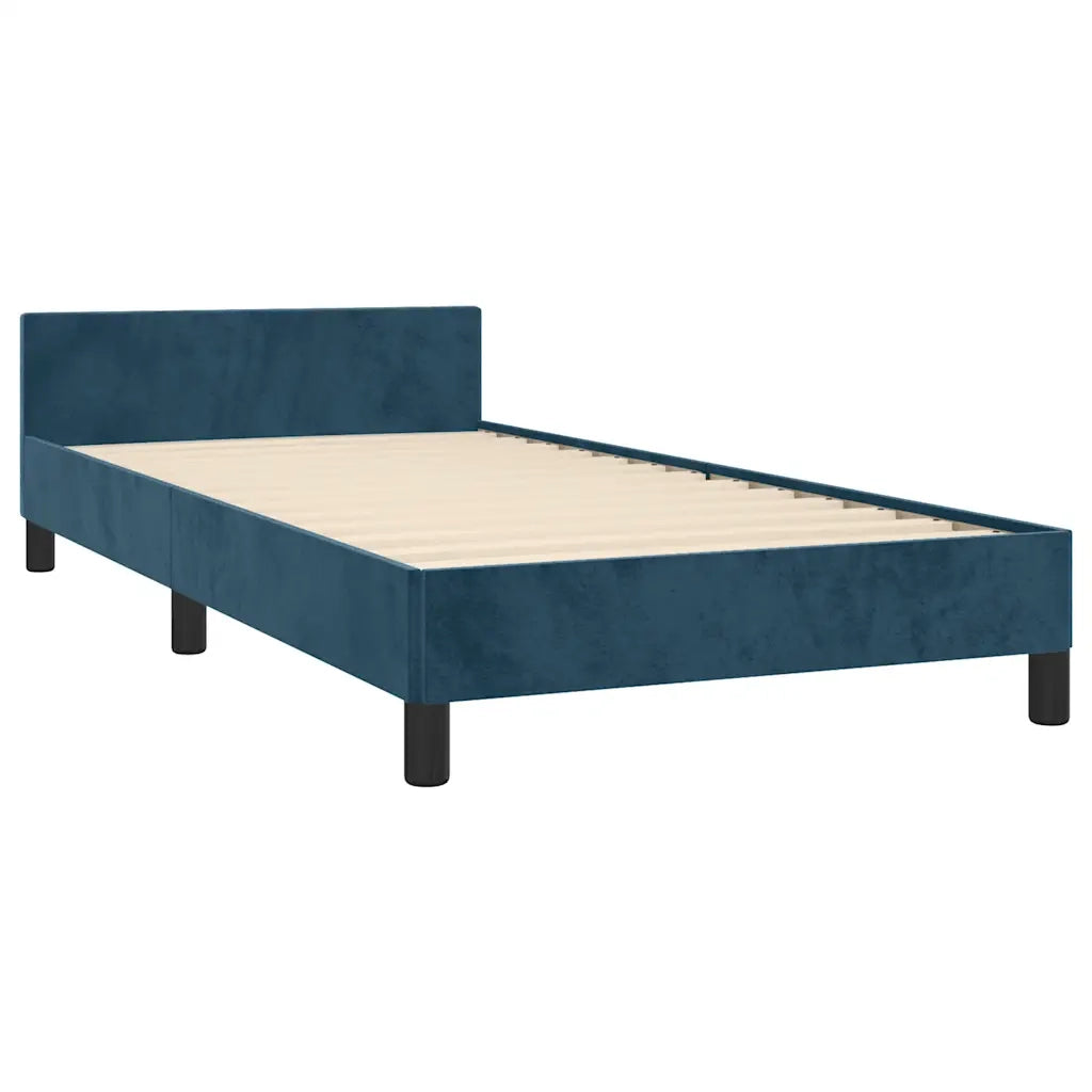 Giroletto senza Materasso Blu Scuro 90x200 cm in Velluto