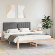 Letto con Testiera Rivestita-Struttura Letto con Testiera Grigio scuro 150 x 200 cm 183966
