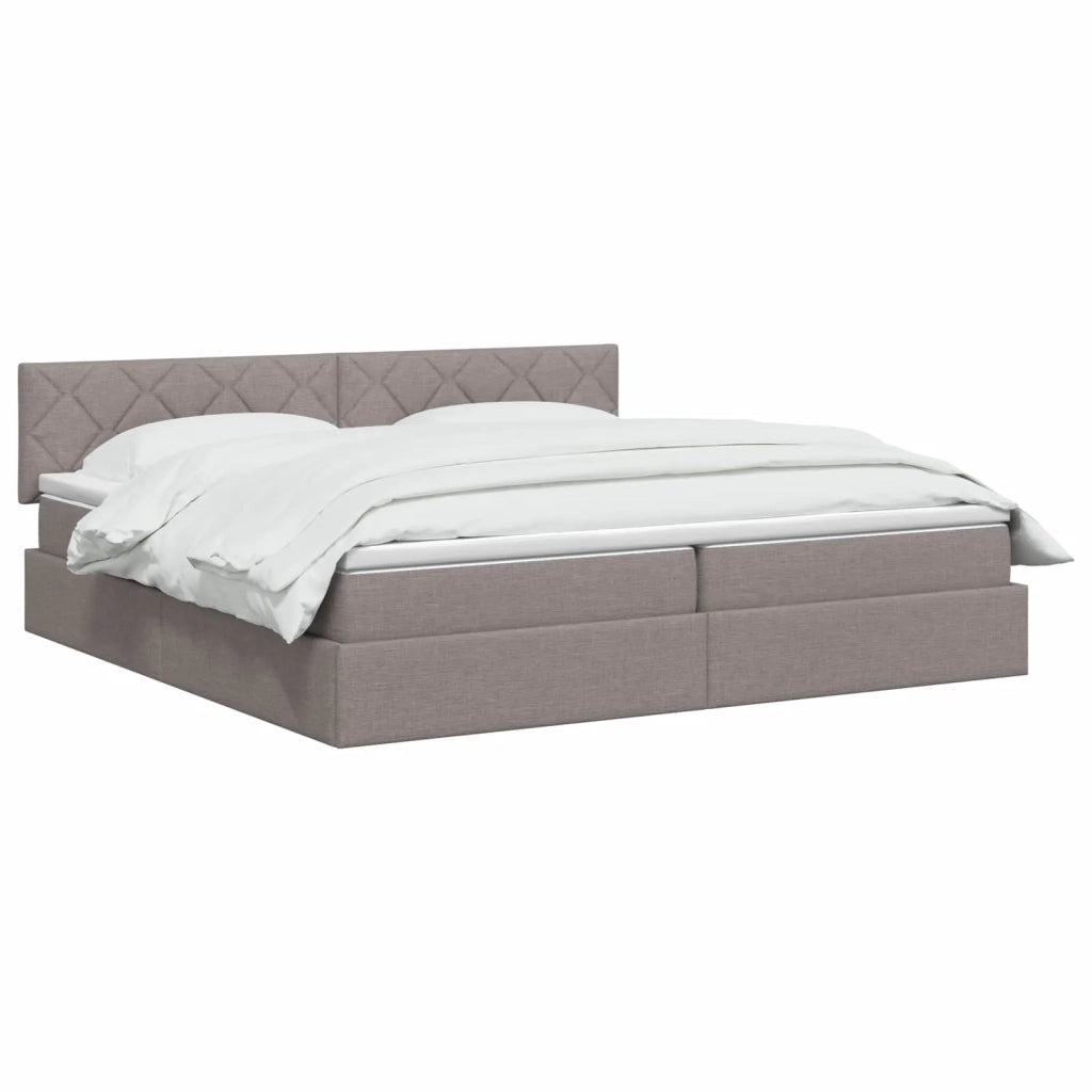 Letto con contenitore LED e materasso Tortora 200 x 200 cm 3459150