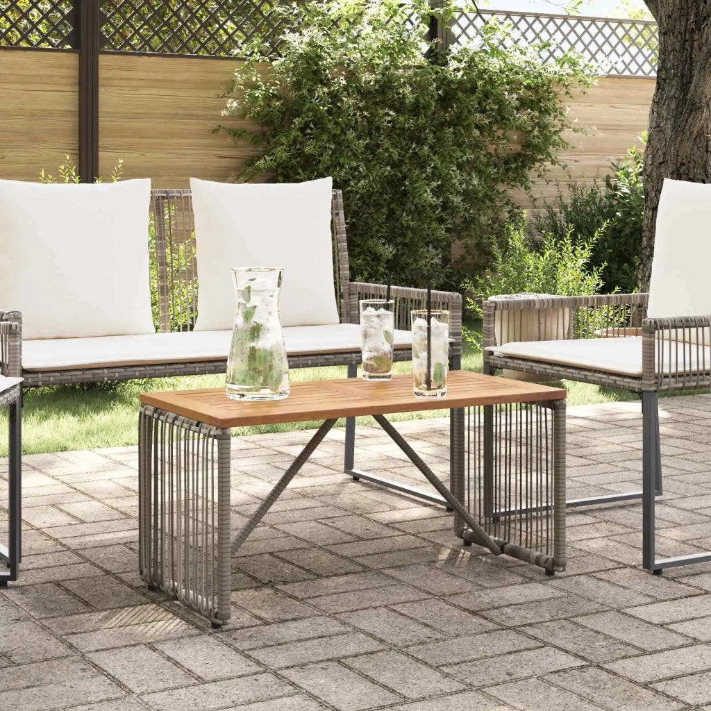Tavolo da Esterno Grigio e Marrone 80 x 40 x 40 cm polyrattan 42025165