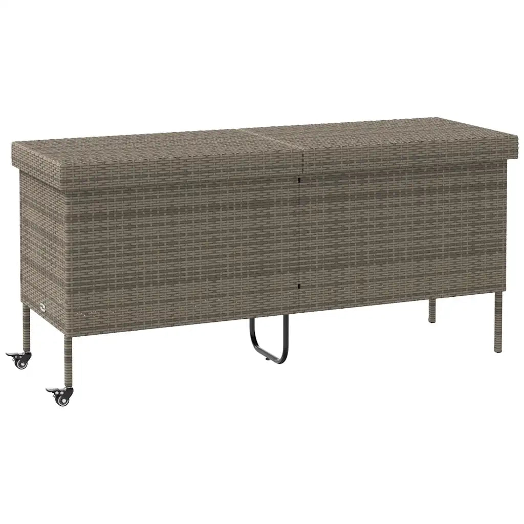 Contenitore da Giardino con Ruote Grigio 160x55x75cm Polyrattan CFW5864036