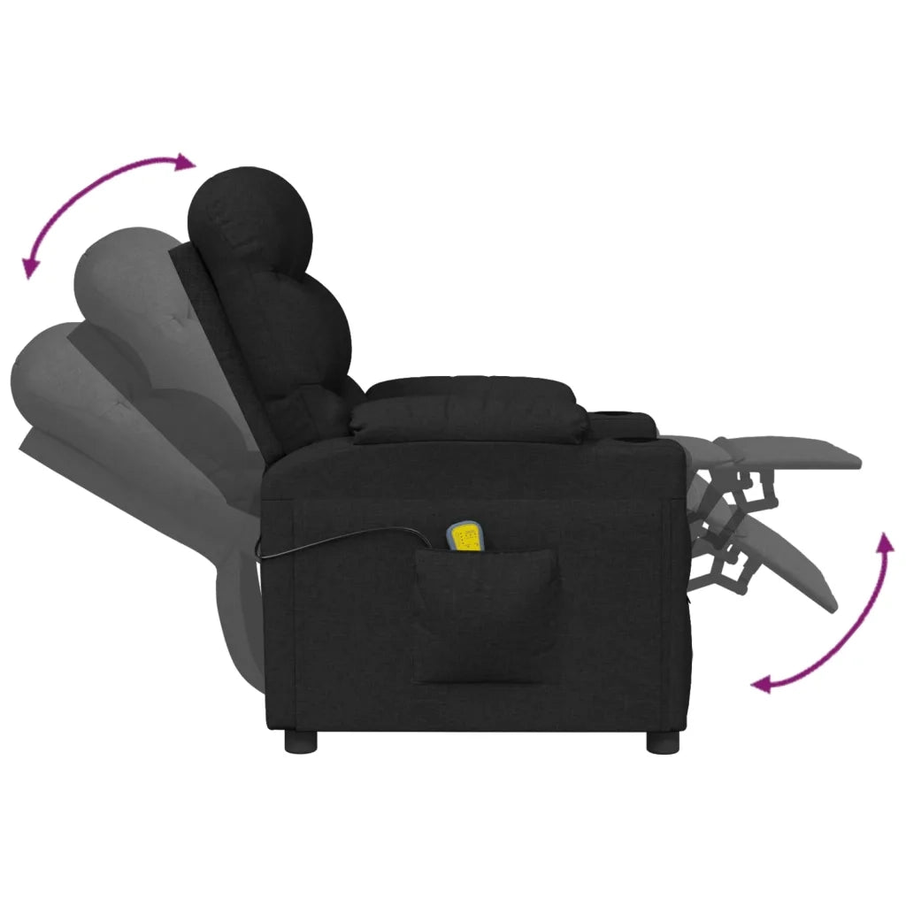 Poltrona Massaggiante Elettrica Nera in Tessuto 3143505
