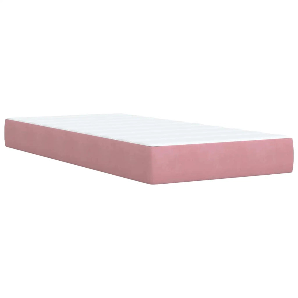 Letto Ottomano con Materasso e LED Rosa 100 x 200 cm Velluto 3457124