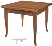 Tavolo noce gamba sciabola 80x80 allungabile a libro (14) - Mobili 2G