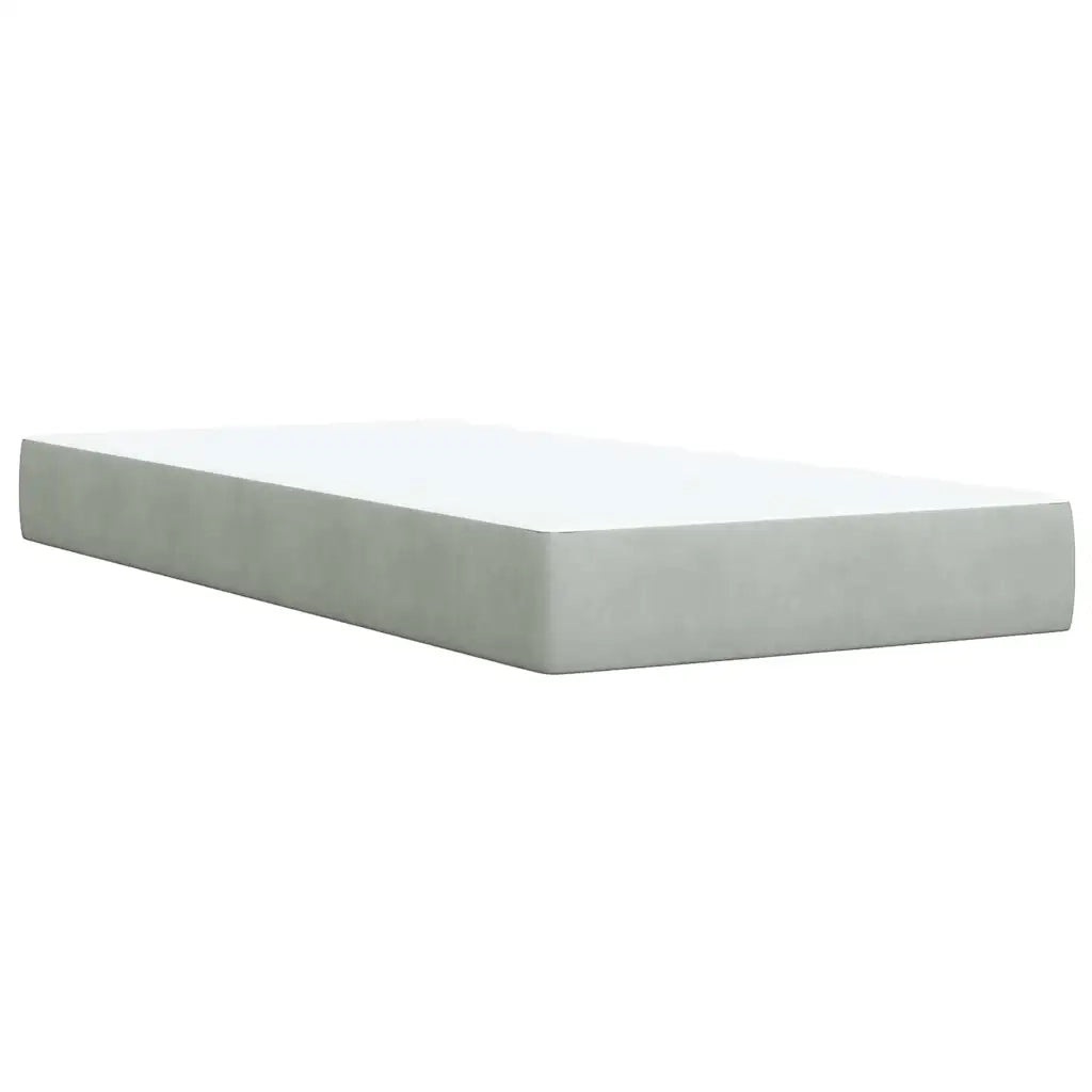 Giroletto a Molle con Materasso Grigio Chiaro 90x190 cm Velluto 3292226